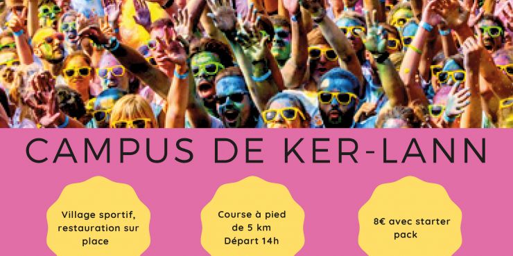 « Ostéo Color » samedi 1er avril : Inscrivez-vous à une course haute en couleurs sur le Campus de Ker Lann à Bruz samedi 1er avril