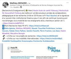 La Haute école de santé de Fribourg met en lumière plusieurs années de collaborations pédagogiques et de recherche