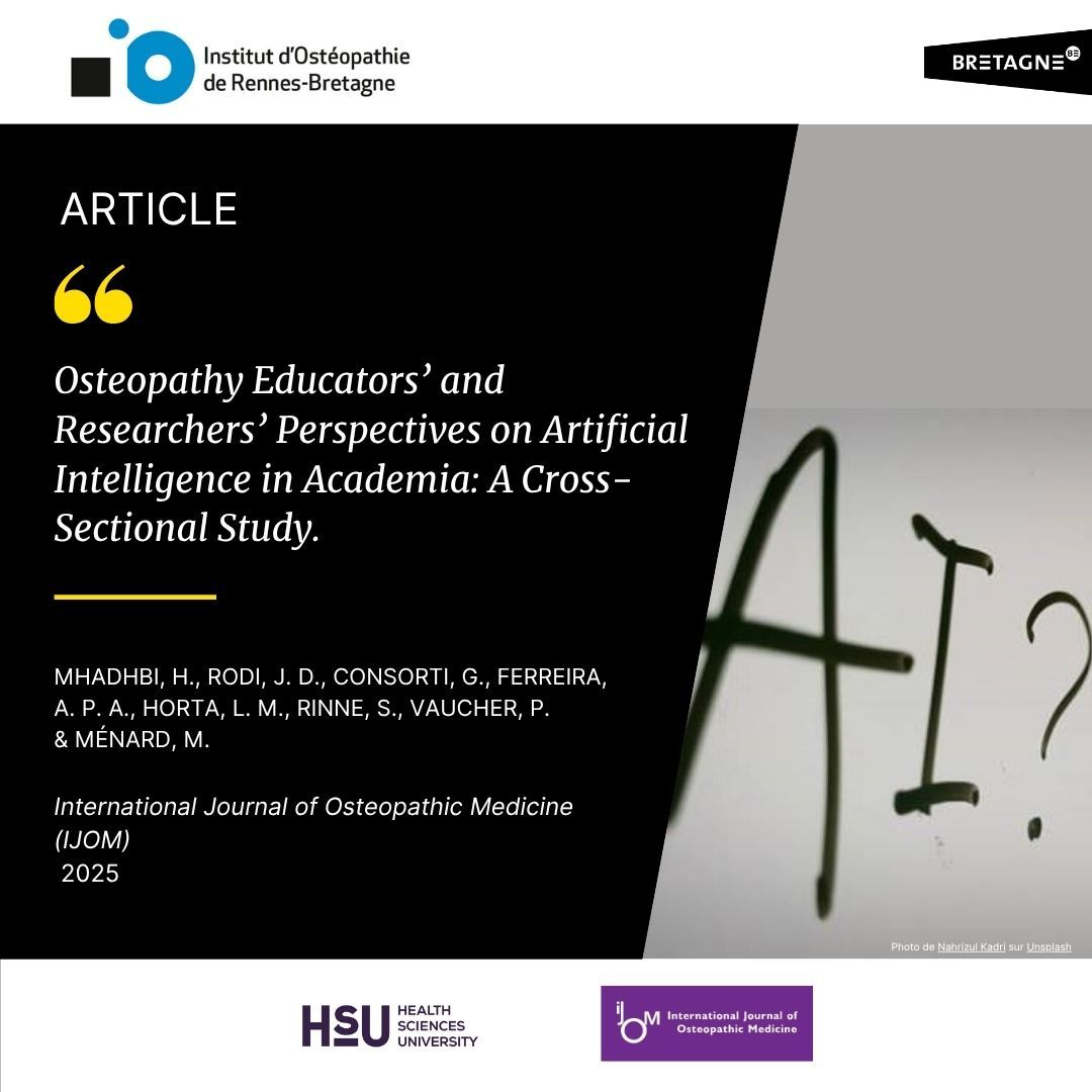 Osteopathy Educators’ and Researchers’ Perspectives on Artificial Intelligence in Academia: A Cross-Sectional Study.